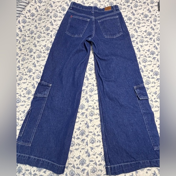 BDG Urban Outfitters Presley Blue Denim Jeans Size 24. Wide leg cargo Y2K vibes. - Picture 3 of 11